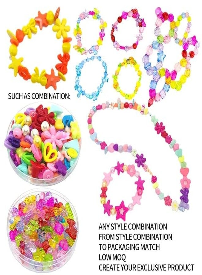 Tera13 TERA 13 ABS Beads for Kids Crafts Children's Jewelry Making Kit DIY Bracelets Necklace Hairband and Rings Craft Kits Birthday for 4, 5, 6, 7-Year-Old Little Girls, Kanjak Gifts (uni 1 pcs) - Image 4